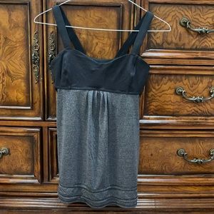 Gray and black LuluLemon sport tank, bra built in
